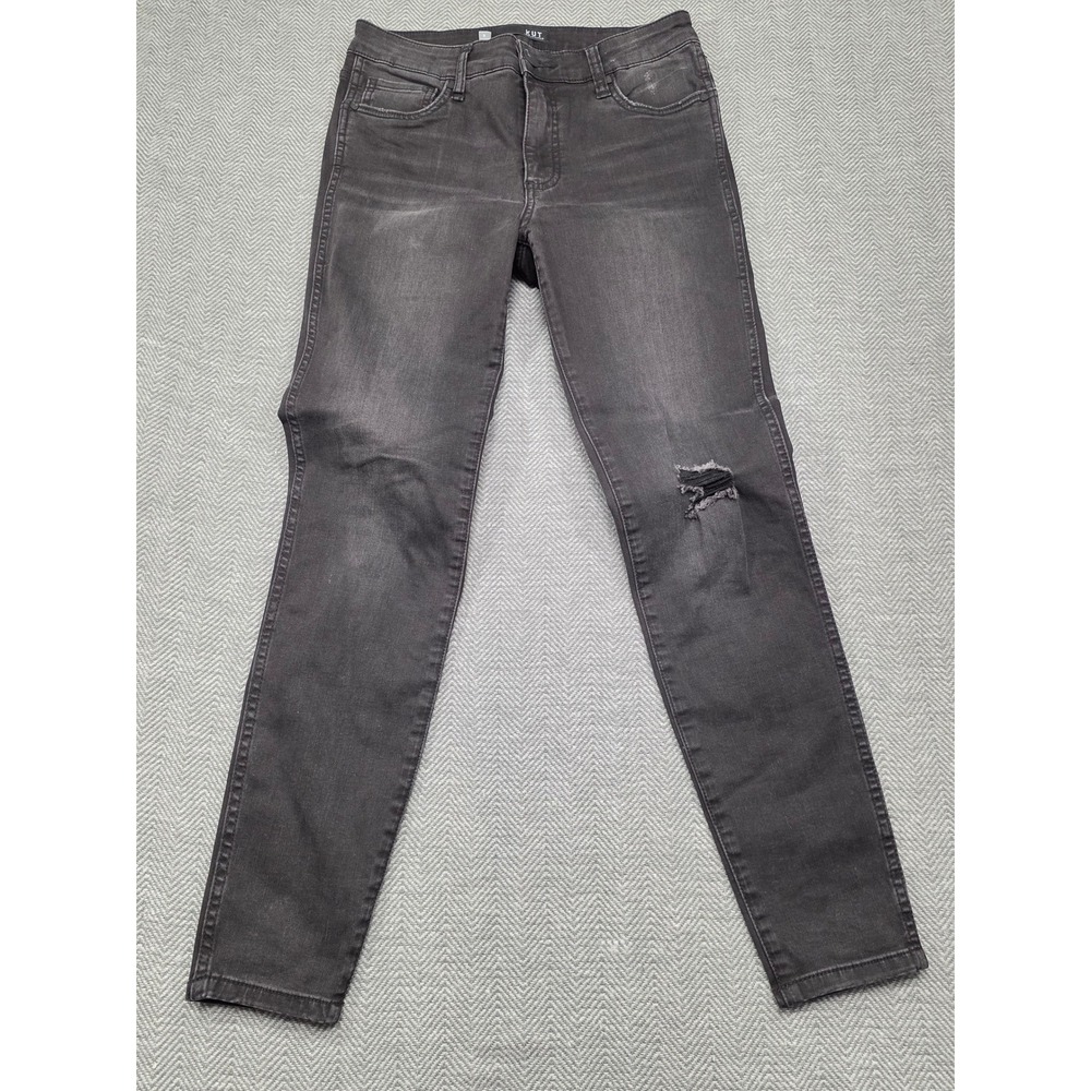 KUT From The Kloth Womens Jeans Gray Distressed Knee Skinny Size 2